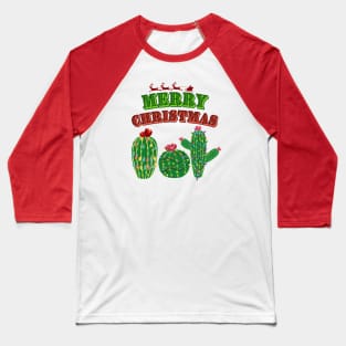 Merry Christmas, Cute Christmas Cactus Baseball T-Shirt